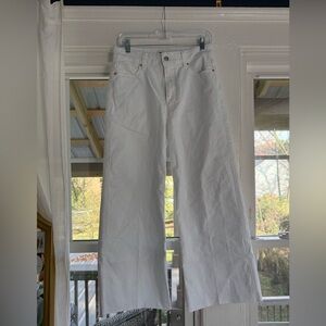 PAIGE Women's Wide Leg White Jeans